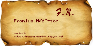 Fronius Márton névjegykártya