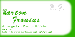 marton fronius business card